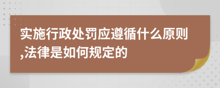 实施行政处罚应遵循什么原则,法律是如何规定的