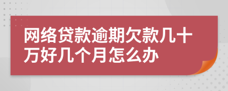 网络贷款逾期欠款几十万好几个月怎么办