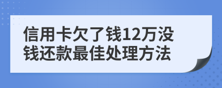 信用卡欠了钱12万没钱还款最佳处理方法