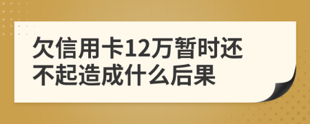 欠信用卡12万暂时还不起造成什么后果