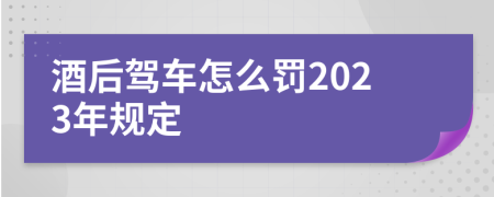 酒后驾车怎么罚2023年规定