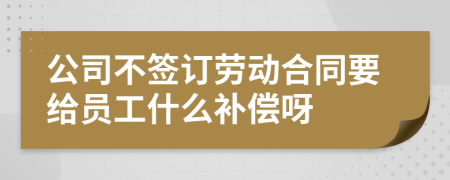 公司不签订劳动合同要给员工什么补偿呀