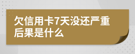 欠信用卡7天没还严重后果是什么