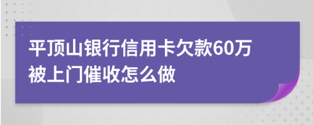 平顶山银行信用卡欠款60万被上门催收怎么做