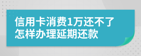 信用卡消费1万还不了怎样办理延期还款