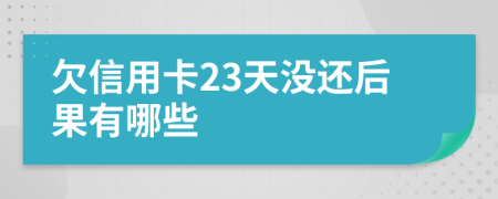 欠信用卡23天没还后果有哪些