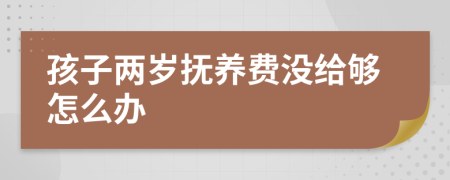 孩子两岁抚养费没给够怎么办