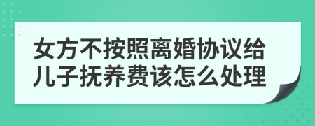 女方不按照离婚协议给儿子抚养费该怎么处理