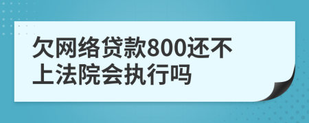 欠网络贷款800还不上法院会执行吗