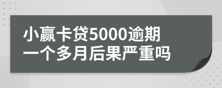 小赢卡贷5000逾期一个多月后果严重吗