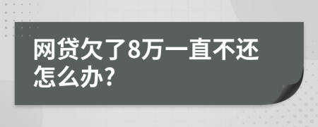 网贷欠了8万一直不还怎么办?