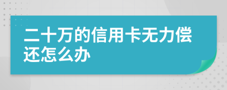 二十万的信用卡无力偿还怎么办