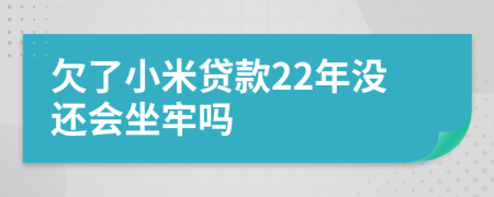 欠了小米贷款22年没还会坐牢吗