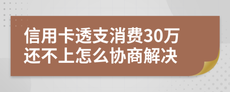 信用卡透支消费30万还不上怎么协商解决