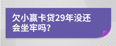 欠小赢卡贷29年没还会坐牢吗？