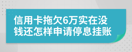 信用卡拖欠6万实在没钱还怎样申请停息挂账