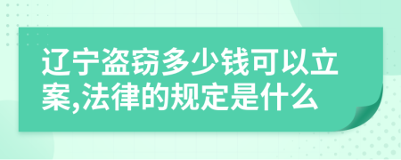 辽宁盗窃多少钱可以立案,法律的规定是什么