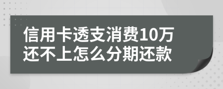 信用卡透支消费10万还不上怎么分期还款