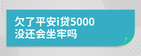 欠了平安i贷5000没还会坐牢吗