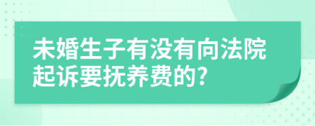 未婚生子有没有向法院起诉要抚养费的?