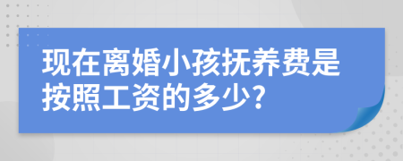 现在离婚小孩抚养费是按照工资的多少?