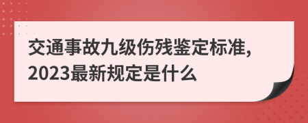 交通事故九级伤残鉴定标准,2023最新规定是什么