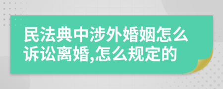 民法典中涉外婚姻怎么诉讼离婚,怎么规定的