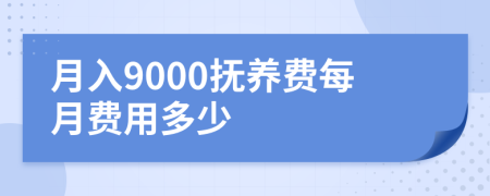 月入9000抚养费每月费用多少