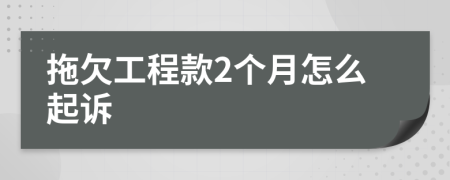 拖欠工程款2个月怎么起诉