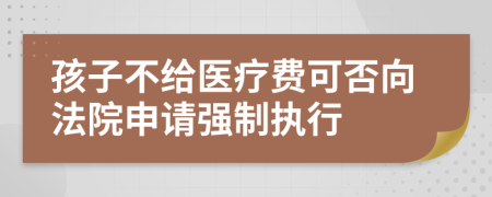 孩子不给医疗费可否向法院申请强制执行