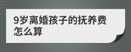 9岁离婚孩子的抚养费怎么算