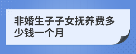 非婚生子子女抚养费多少钱一个月