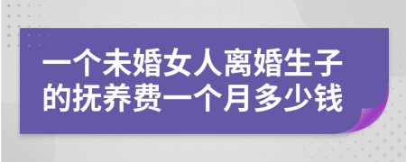 一个未婚女人离婚生子的抚养费一个月多少钱