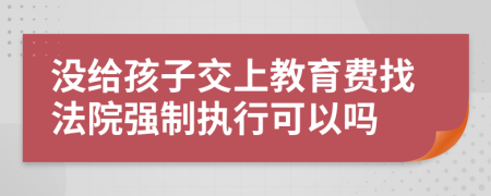 没给孩子交上教育费找法院强制执行可以吗