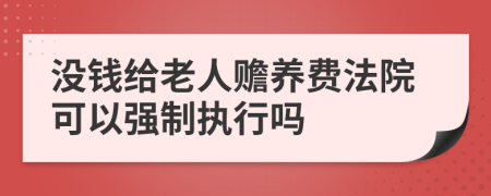 没钱给老人赡养费法院可以强制执行吗