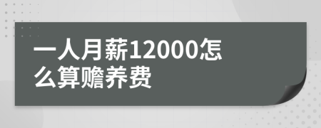 一人月薪12000怎么算赡养费