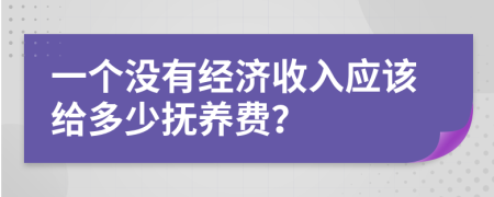 一个没有经济收入应该给多少抚养费？