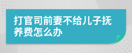 打官司前妻不给儿子抚养费怎么办