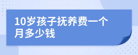 10岁孩子抚养费一个月多少钱