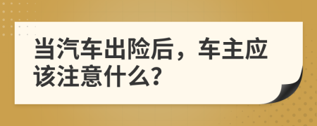 当汽车出险后，车主应该注意什么？