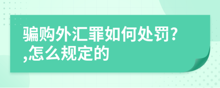 骗购外汇罪如何处罚?,怎么规定的