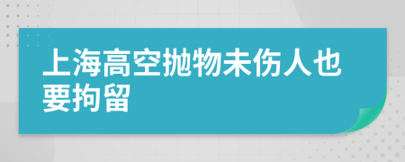 上海高空抛物未伤人也要拘留