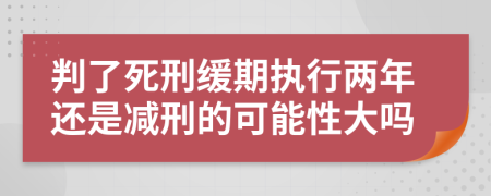 判了死刑缓期执行两年还是减刑的可能性大吗