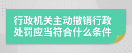 行政机关主动撤销行政处罚应当符合什么条件