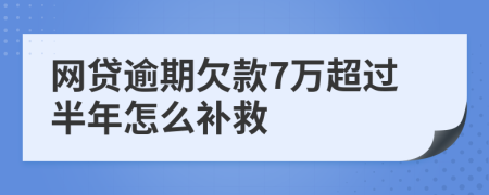 网贷逾期欠款7万超过半年怎么补救