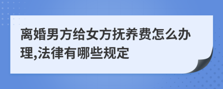 离婚男方给女方抚养费怎么办理,法律有哪些规定