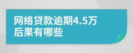 网络贷款逾期4.5万后果有哪些