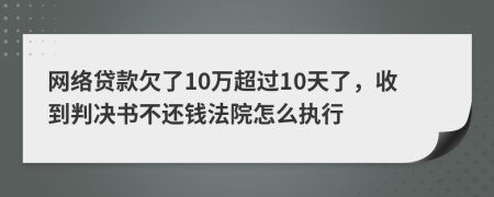 网络贷款欠了10万超过10天了，收到判决书不还钱法院怎么执行