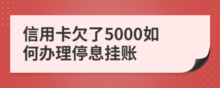 信用卡欠了5000如何办理停息挂账