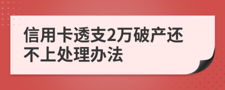 信用卡透支2万破产还不上处理办法